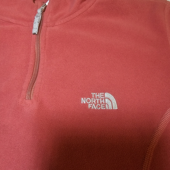The North Face Quarter-Zip Fleece TKA 100 Women's Jacket Top Coral Orange - Picture 2 of 6